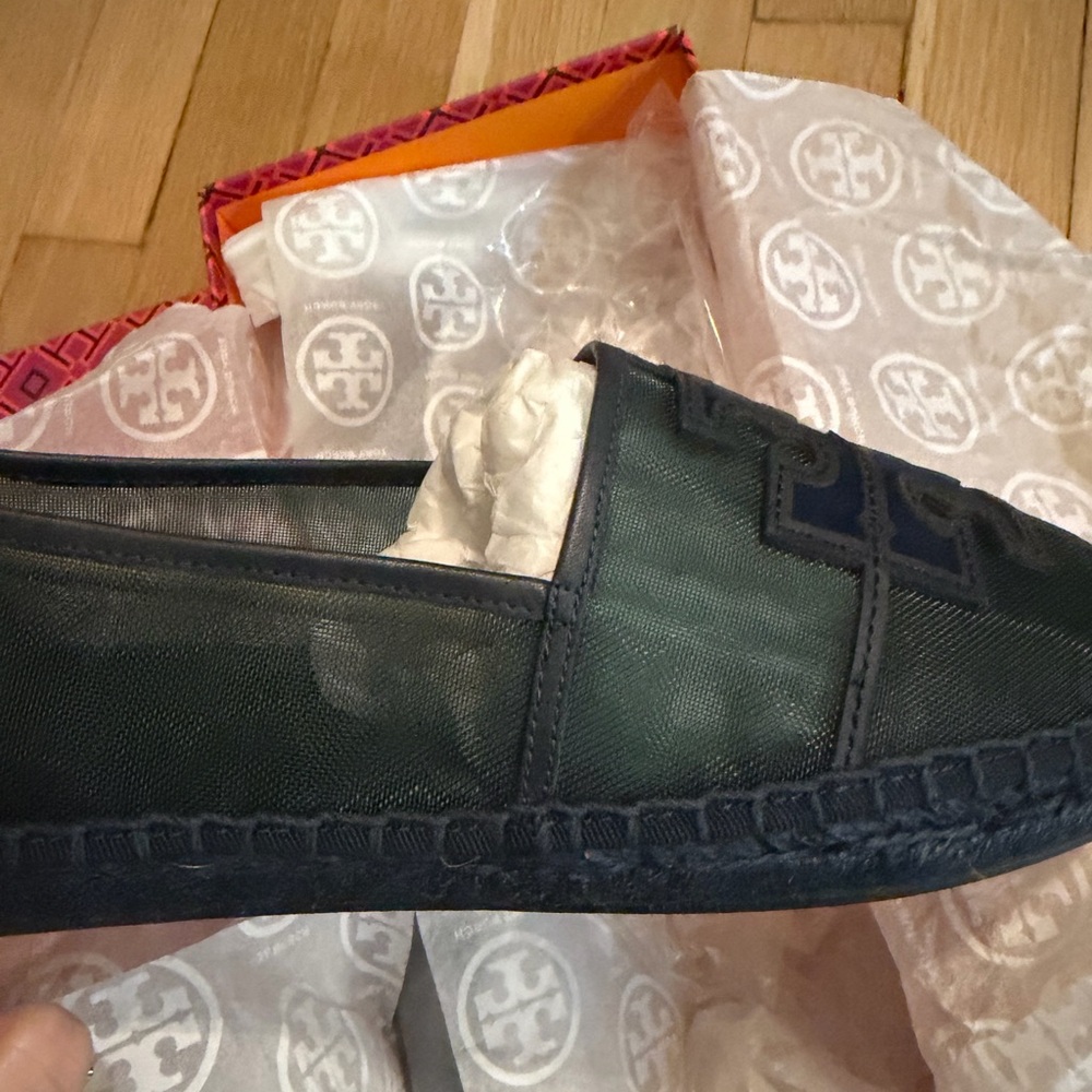 Tory Burch Navy Melachite Espadrilles - Picture 6 of 8